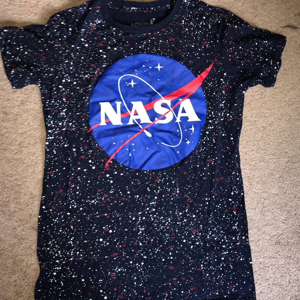 splatter paint NASA shirt
